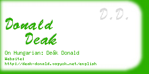 donald deak business card